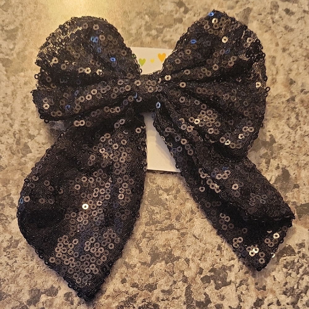 Claire's Black Sequin Hair Bow